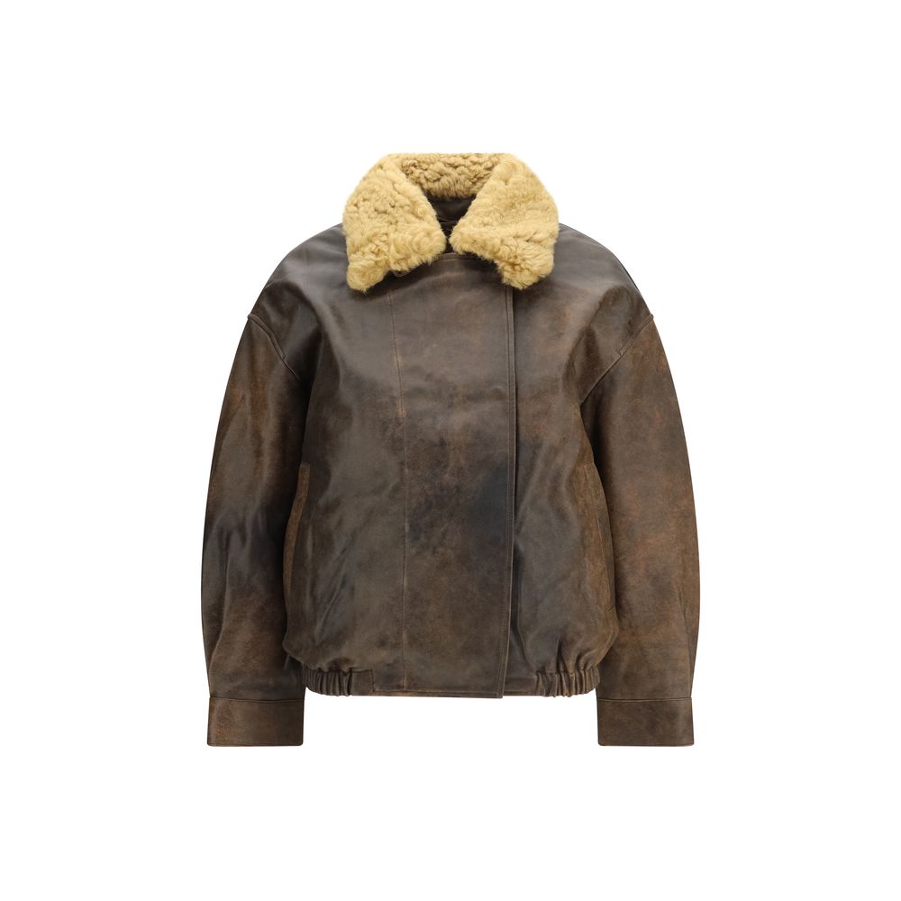 R13 Brown Lamb Ovis Aries Aries Leather Jacket