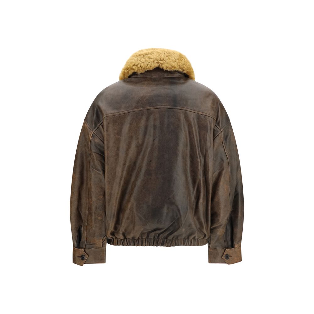 R13 Brown Lamb Ovis Aries Aries Leather Jacket