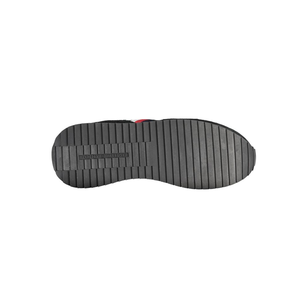 Athletic Sneakers by Tommy Hilfiger for men in polyester polyurethane leather black features an architectural silhouette from the Men's Athletic Polyester Polyurethane Leather Sneakers collection, showcasing a architectural athletic style for a architectural look.