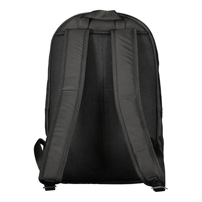 Backpack by Tommy Hilfiger for men in polyester black showcases a stately Polyester Backpack design, featuring a secure zipper with stately external-pockets, internal-pockets & laptop-compartment and versatile backpack-strap, adjustable-strap & handle.