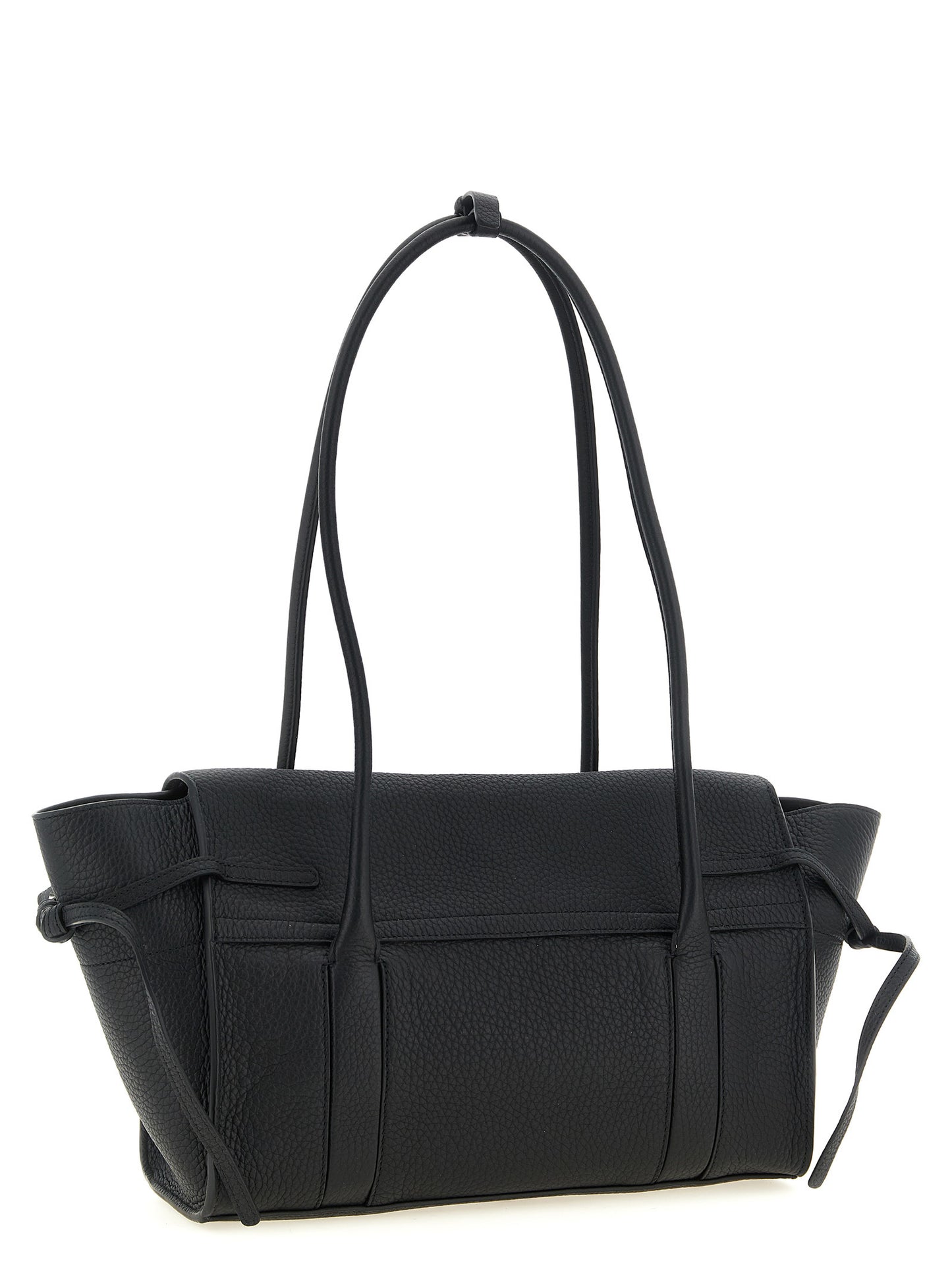 Small Shoulder Flap Bag by Mulberry for women in calfskin leather black & gold presents a versatile silhouette, showcasing a secure flap and versatile with versatile shoulder-strap, adjustable-strap & handle for a sophisticated look.