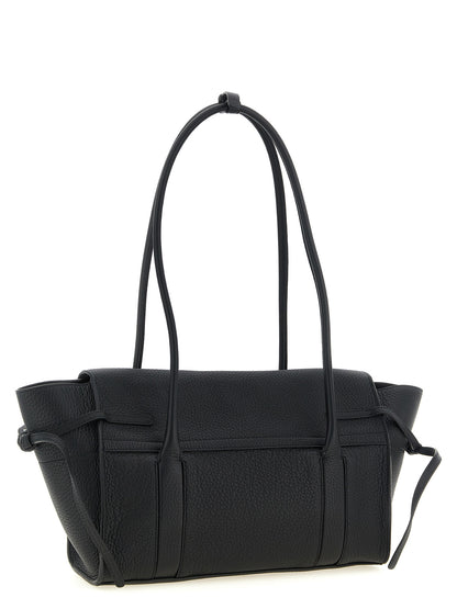 Small Shoulder Flap Bag by Mulberry for women in calfskin leather black & gold presents a versatile silhouette, showcasing a secure flap and versatile with versatile shoulder-strap, adjustable-strap & handle for a sophisticated look.