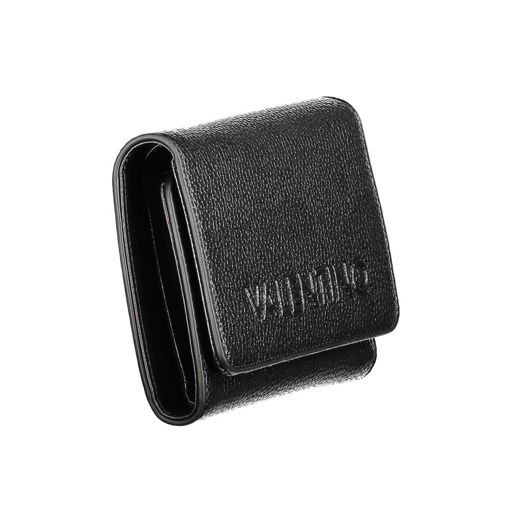 Cardholder Wallet by Mario Valentino for women in polyurethane black presents a architectural silhouette from the Polyurethane Cardholder Wallet collection, showcasing architectural card-organization eco-friendly coin-purse for a architectural finish.