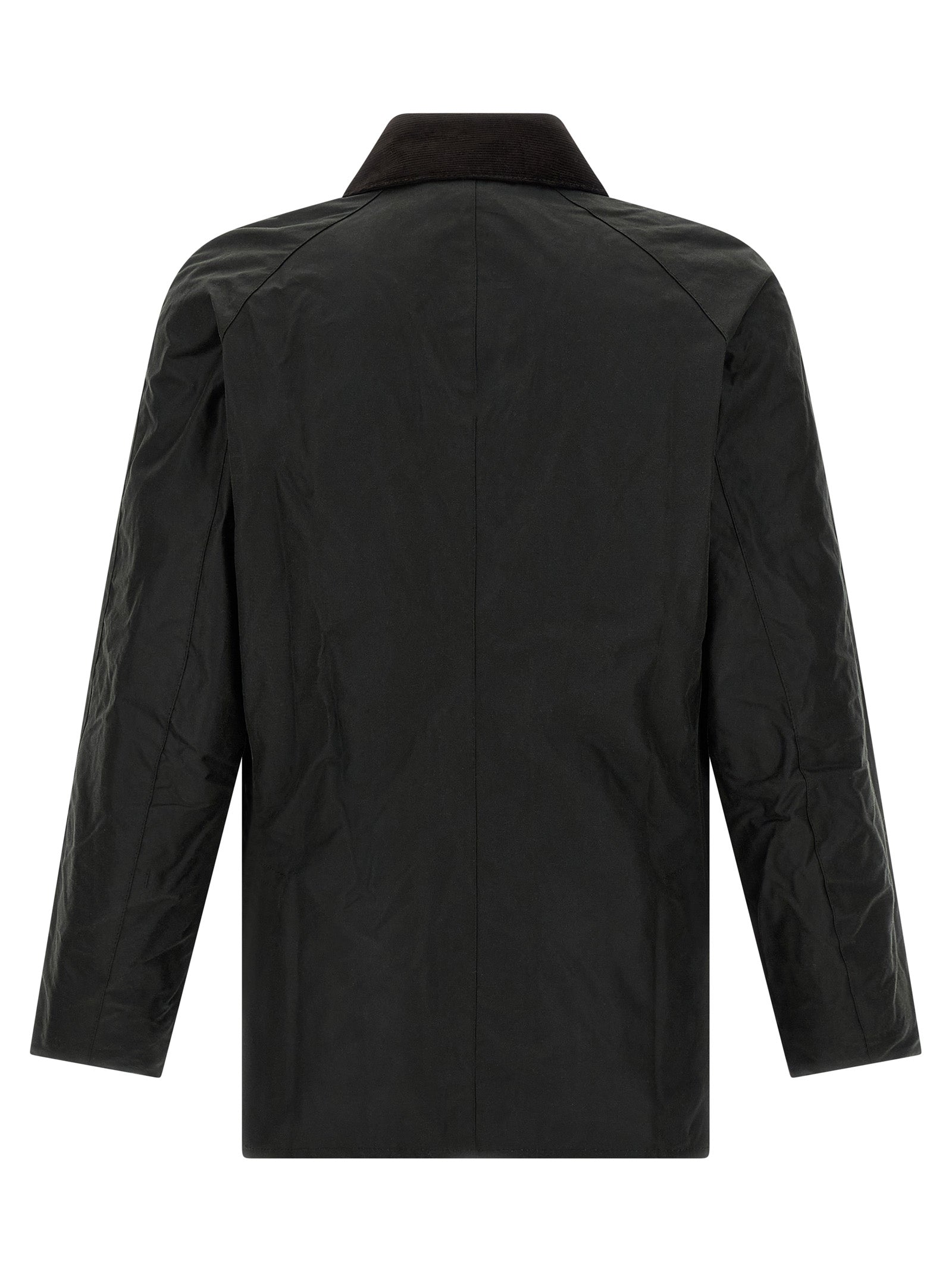 Windbreaker Jacket by Barbour for men in cotton corduroy bicolour & green features an perennial silhouette with a refined and perennial pockets & windproof for a sophisticated weather-resistant look.