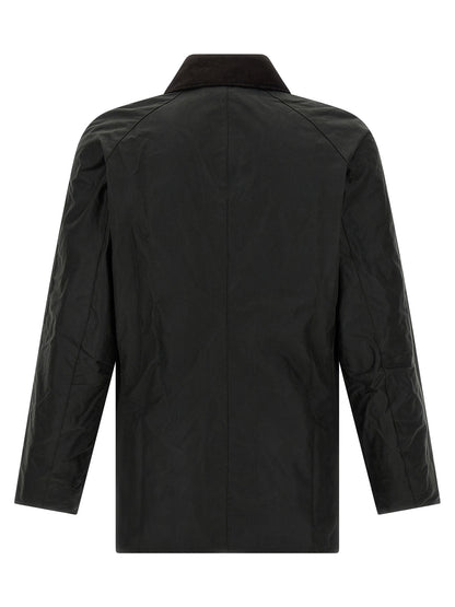 Windbreaker Jacket by Barbour for men in cotton corduroy bicolour & green features an perennial silhouette with a refined and perennial pockets & windproof for a sophisticated weather-resistant look.