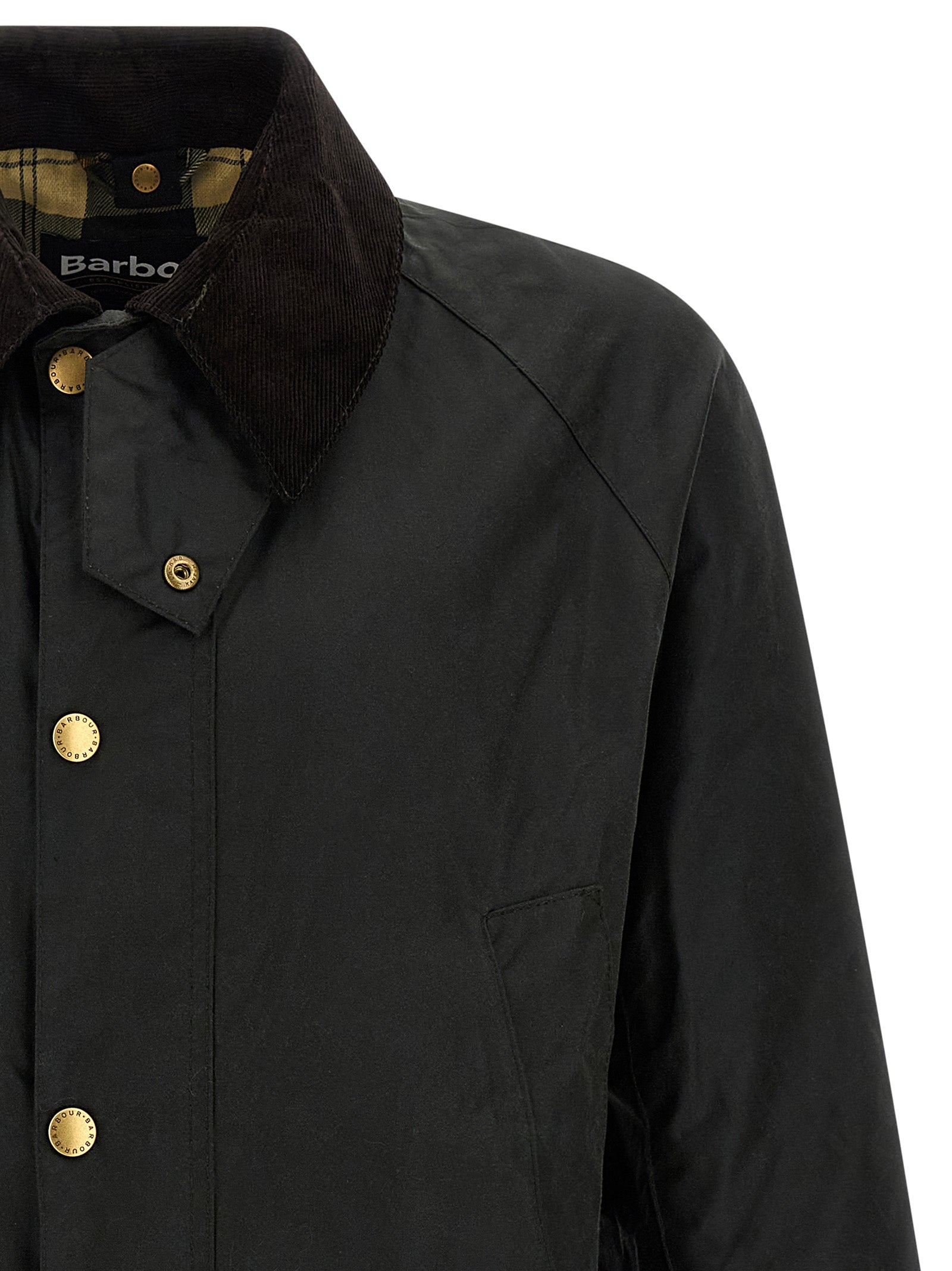 Windbreaker Jacket by Barbour for men in cotton corduroy bicolour & green features an stylish silhouette, showcasing a sophisticated and performance-driven pockets & windproof for a premium, stylish look.