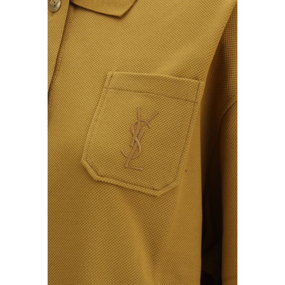 Polo Shirt by Saint Laurent for women in cotton bicolour presents a distinguished silhouette, showcasing a sophisticated and distinguished for a truly distinguished finish.