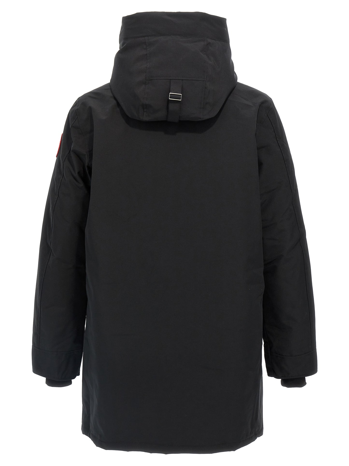 Parka by Canada Goose for men in polyester goose-down & cotton black presents a decadent silhouette, showcasing the decadent hooded high-collar neckline and functional windproof, hooded & insulated for a premium, weather-ready look.