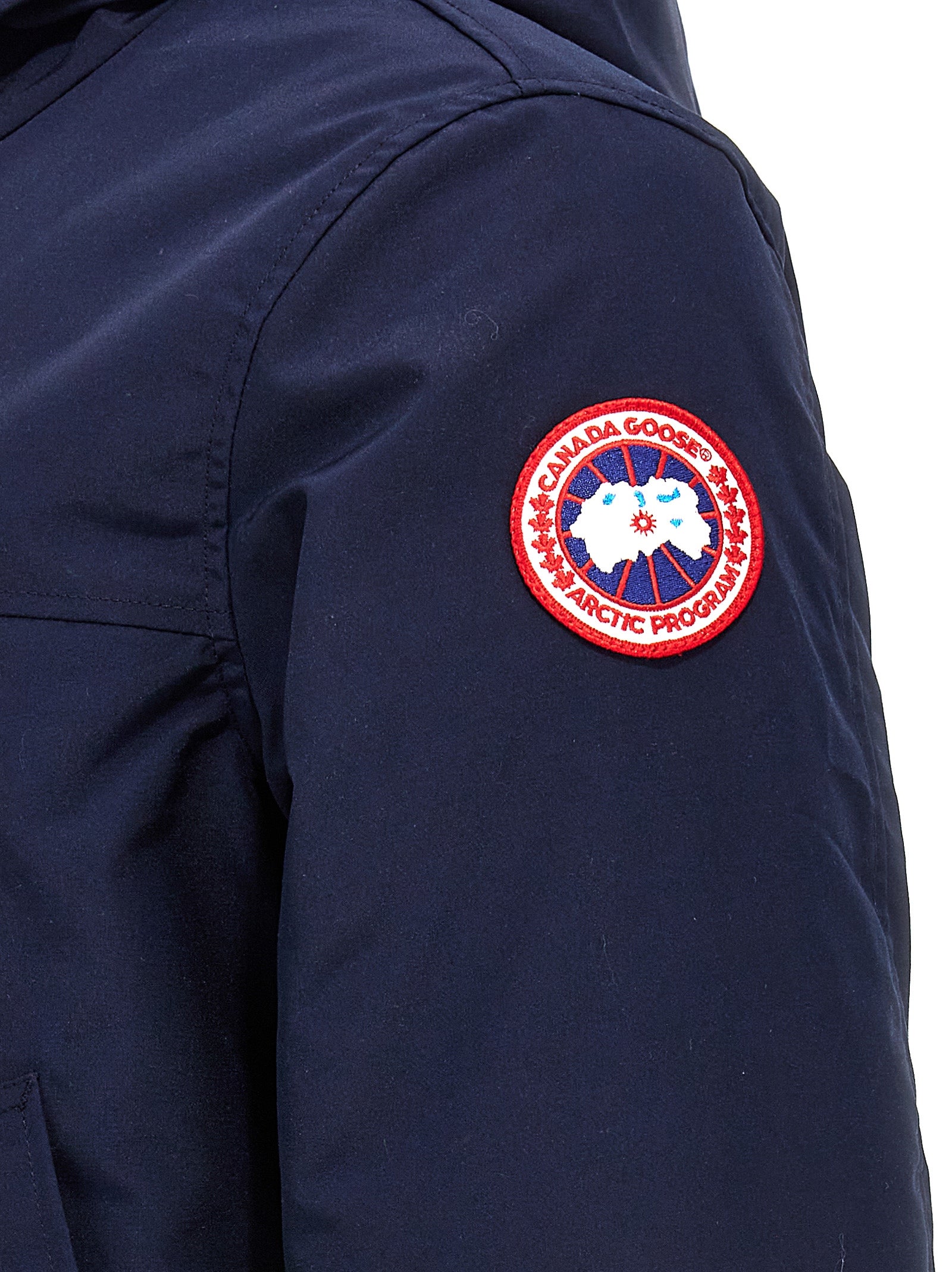 Hooded Parka by Canada Goose for men in plush poly cotton & cordura blue features a modern silhouette, showcasing a sophisticated and premium hooded for a truly modern finish.