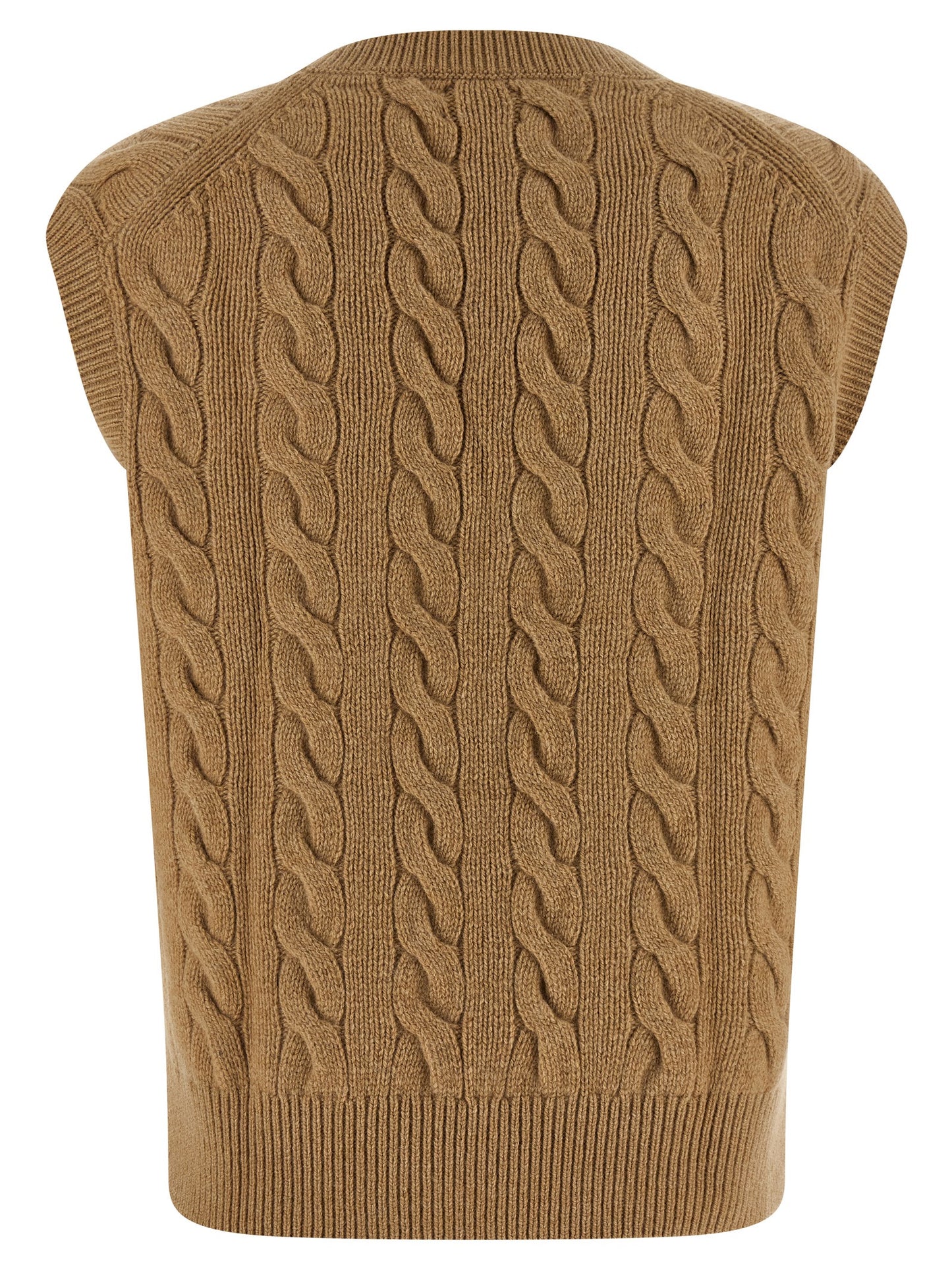 Polo Ralph Lauren Women's V Neck Cashmere Vest - Beige