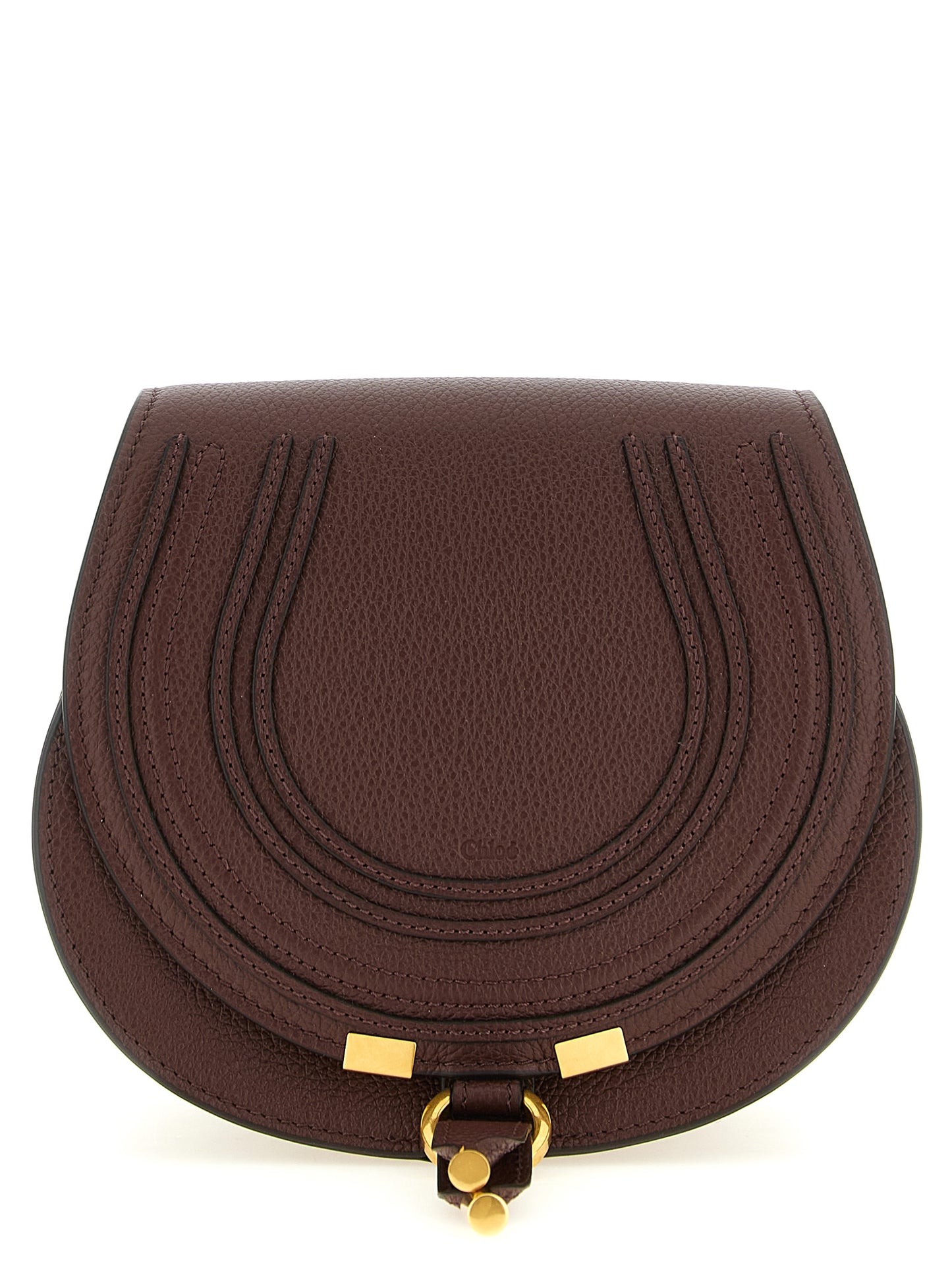Crossbody Saddle Handbag by Chloé for women in linen & bos taurus calfskin leather brown & gold features a versatile chic silhouette, meticulously detailed with a secure , ample , and versatile crossbody-strap, shoulder-strap & adjustable-strap.