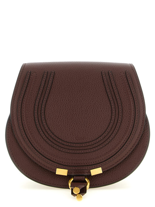 Crossbody Saddle Handbag by Chloé for women in linen & bos taurus calfskin leather brown & gold features a versatile chic silhouette, meticulously detailed with a secure , ample , and versatile crossbody-strap, shoulder-strap & adjustable-strap.