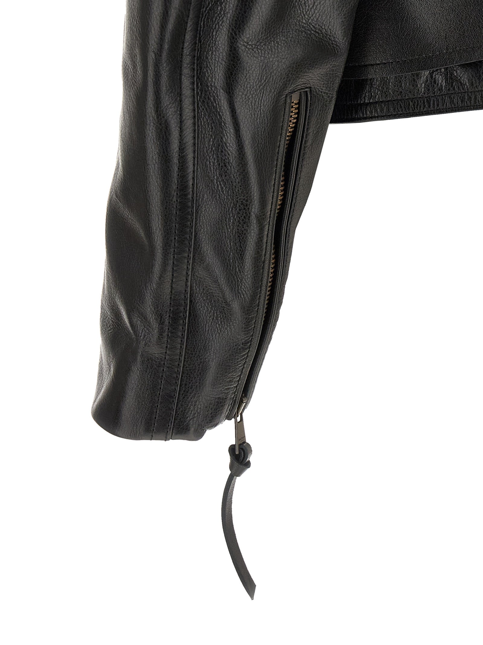 Jacket by Balmain for men in bos taurus cowhide leather black features an utilitarian silhouette with a refined , showcasing sophisticated pockets for an utilitarian aesthetic.