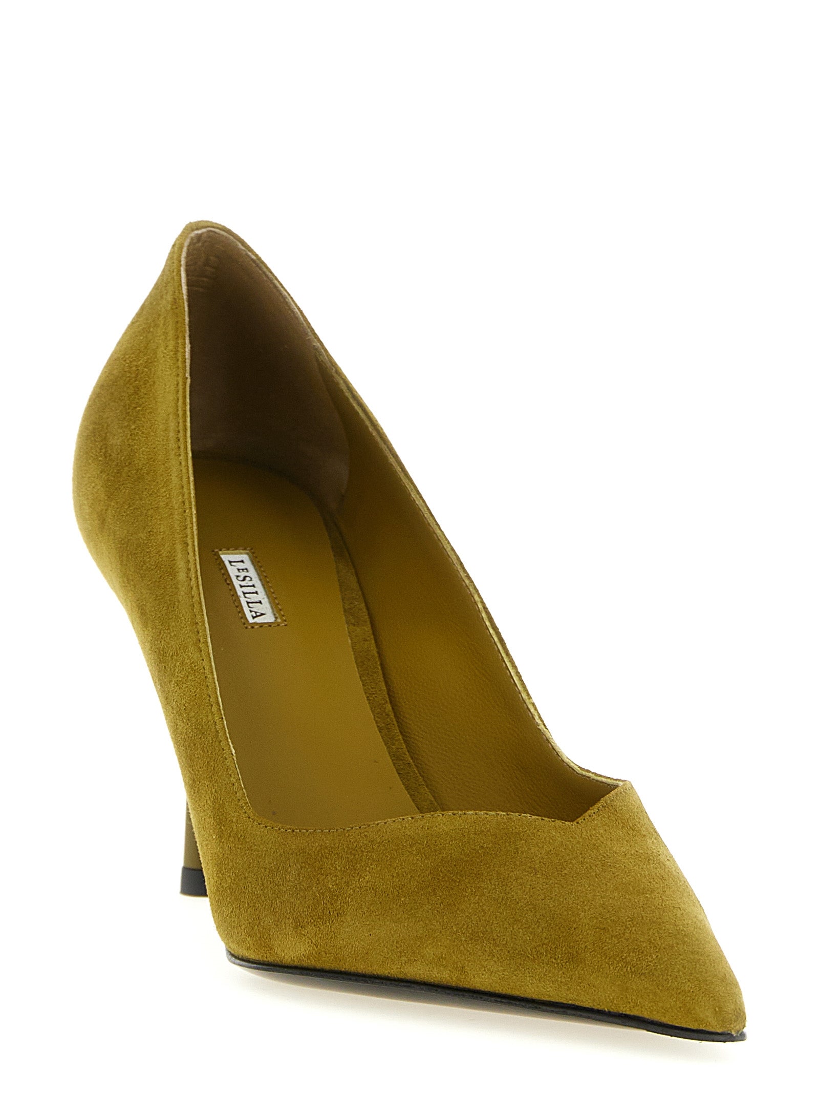 High-Heel Stiletto Pumps Heels by LE SILLA for women in velour & suede lambskin leather bicolour & green features an captivating silhouette, showcasing the elegant Women's Velour & Suede Lambskin Leather High-Heel Stiletto Pumps Heels design with a stiletto high-heel and a sophisticated .