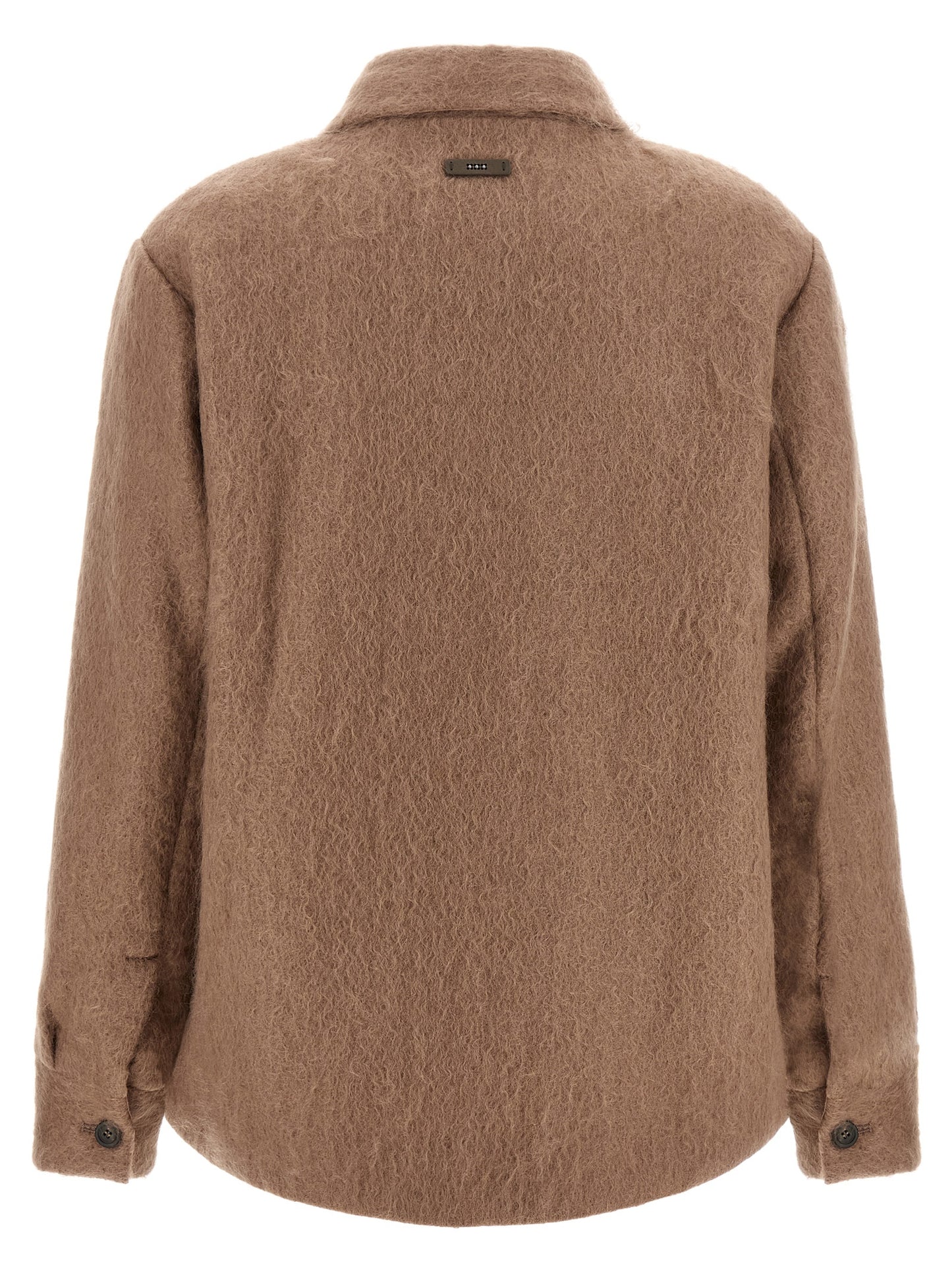 Jacket by Peserico for women in cotton mohair & virgin wool beige & hazelnut showcases a contemporary silhouette, detailed with a contemporary and premium pockets for a sophisticated finish.