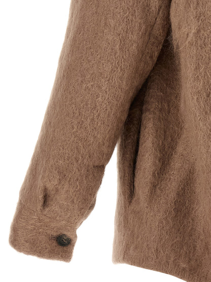 Jacket by Peserico for women in cotton mohair & virgin wool beige & hazelnut showcases a contemporary silhouette, detailed with a contemporary and premium pockets for a sophisticated finish.