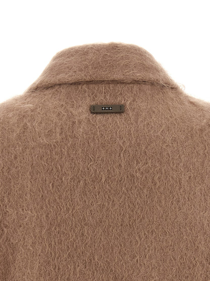 Jacket by Peserico for women in cotton mohair & virgin wool beige & hazelnut showcases a enveloping silhouette, artfully detailed with a enveloping and premium pockets for a truly enveloping finish.