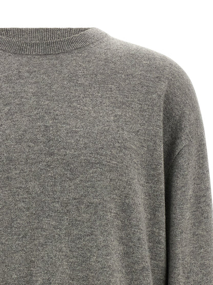 Cardigan by Extreme Cashmere for men in plush cashmere gray & signature features a dramatic silhouette, showcasing a sophisticated and dramatic detail for a timeless, premium look.