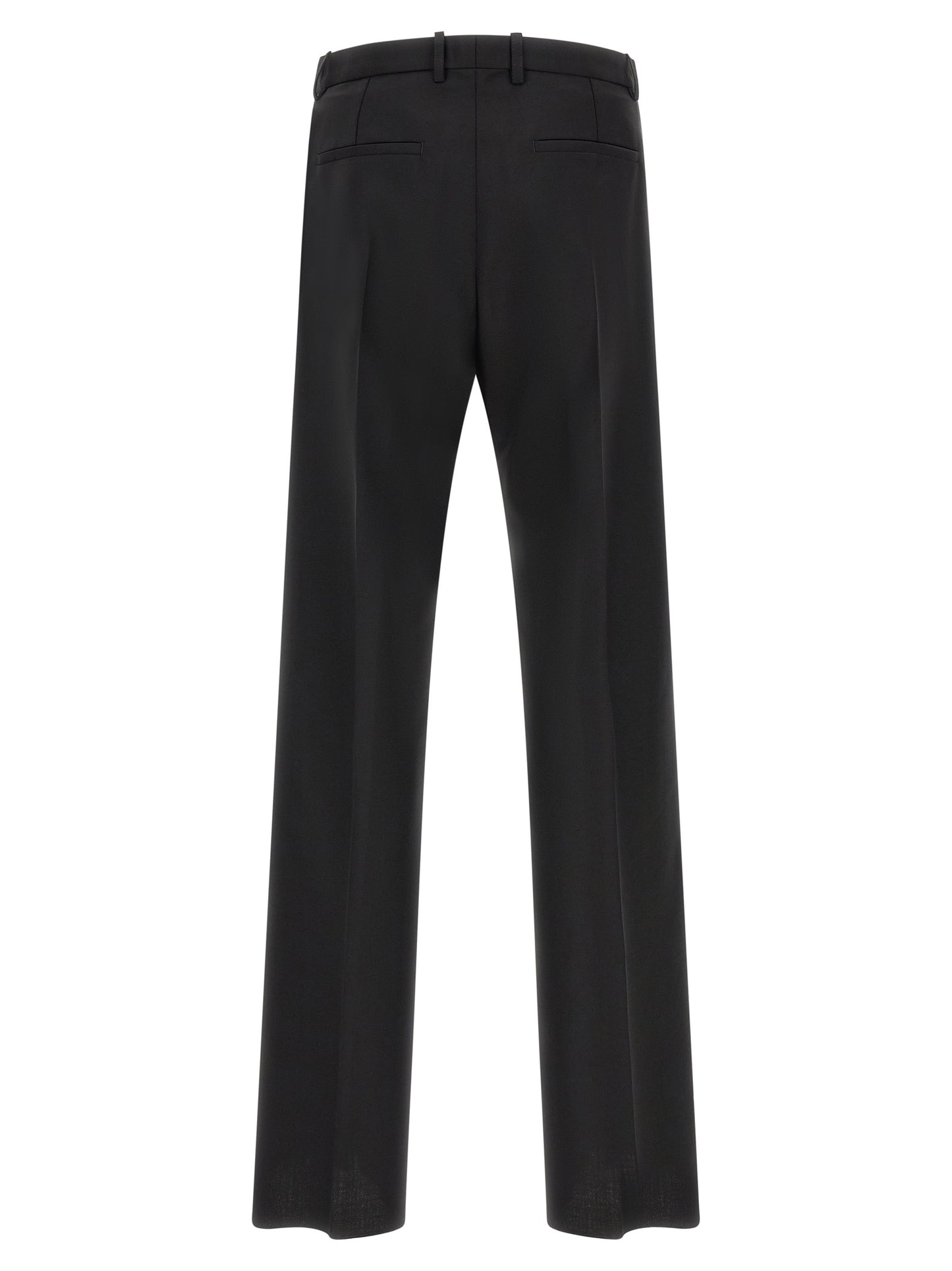 Trousers by Jil Sander for men in mohair virgin wool black features an on trend silhouette, showcasing a sophisticated straight-leg with a long and for an on trend finish.