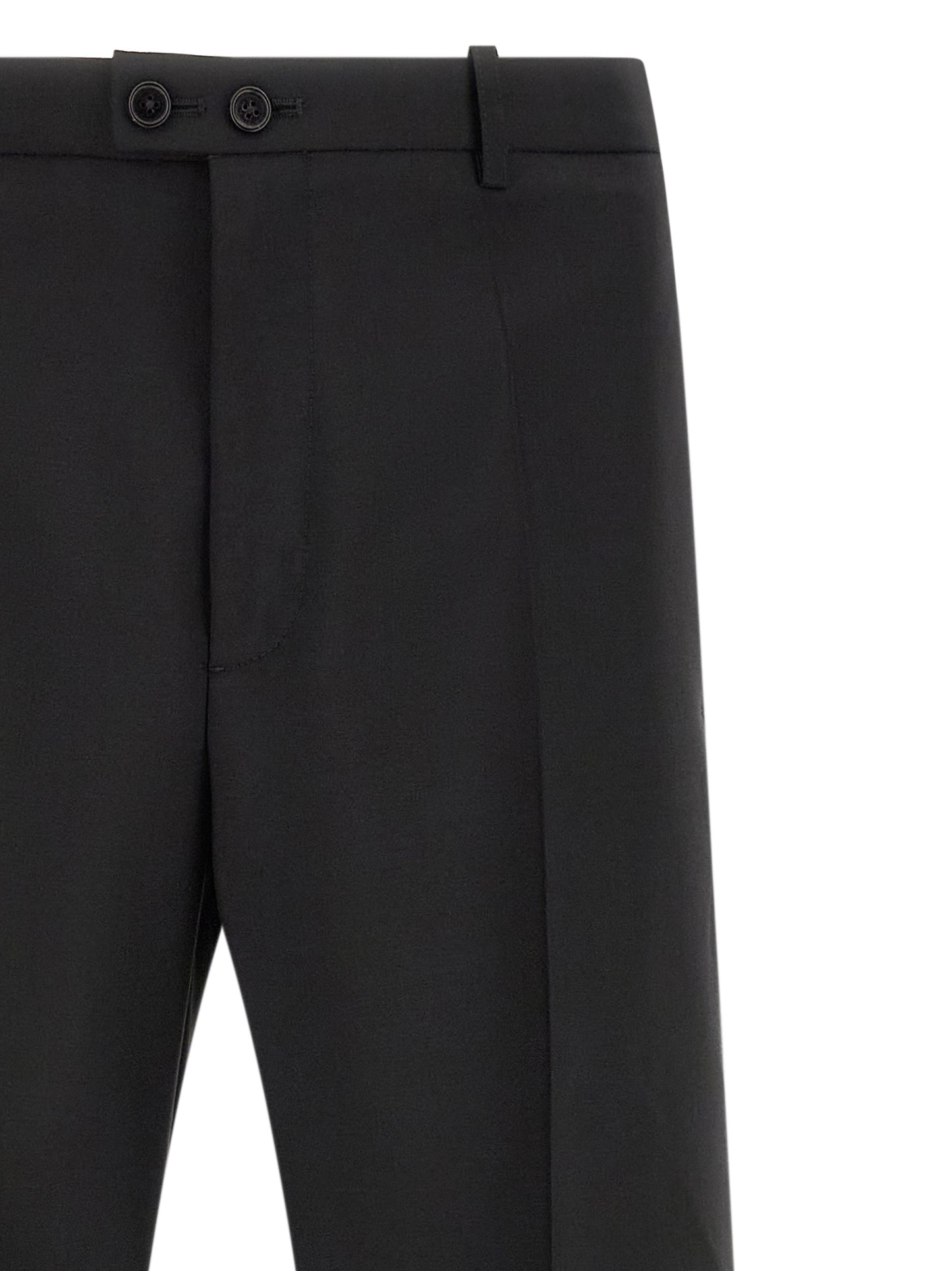 Trousers by Jil Sander for men in mohair virgin wool black features an sartorial silhouette, showcasing a precise straight-leg and long with a sartorial for a refined look.