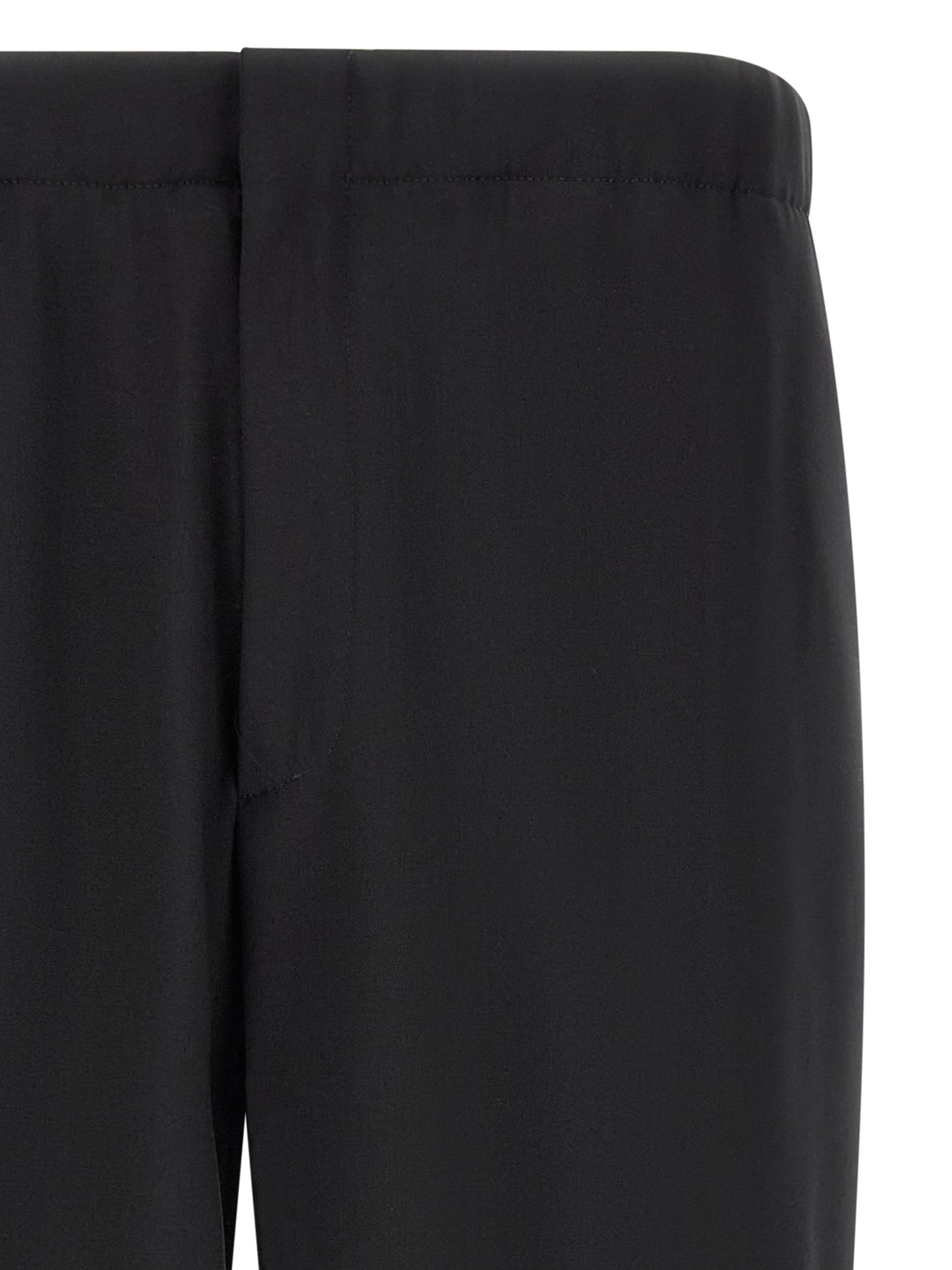 Trousers by Lardini for men in virgin wool black features a tailored silhouette with a tailored straight-leg, defined by its long and a sophisticated .