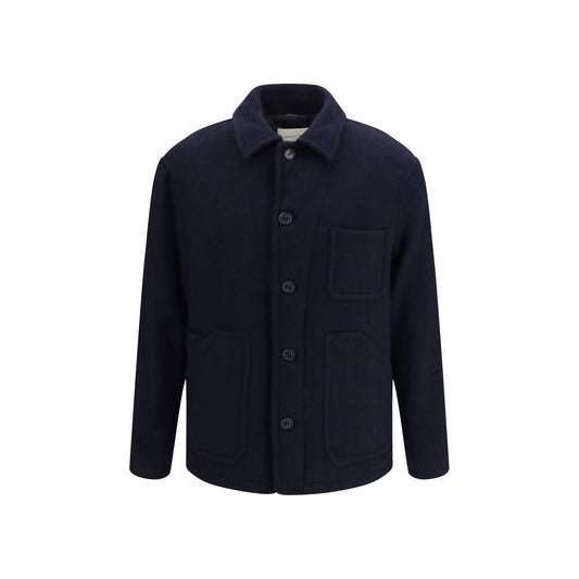 Overcoat by Brooksfield for men in polyamide polyester & wool blue showcases a architectural silhouette, artfully detailed with a distinctive shirt-collar neckline and functional pockets & insulated for a architectural finish.