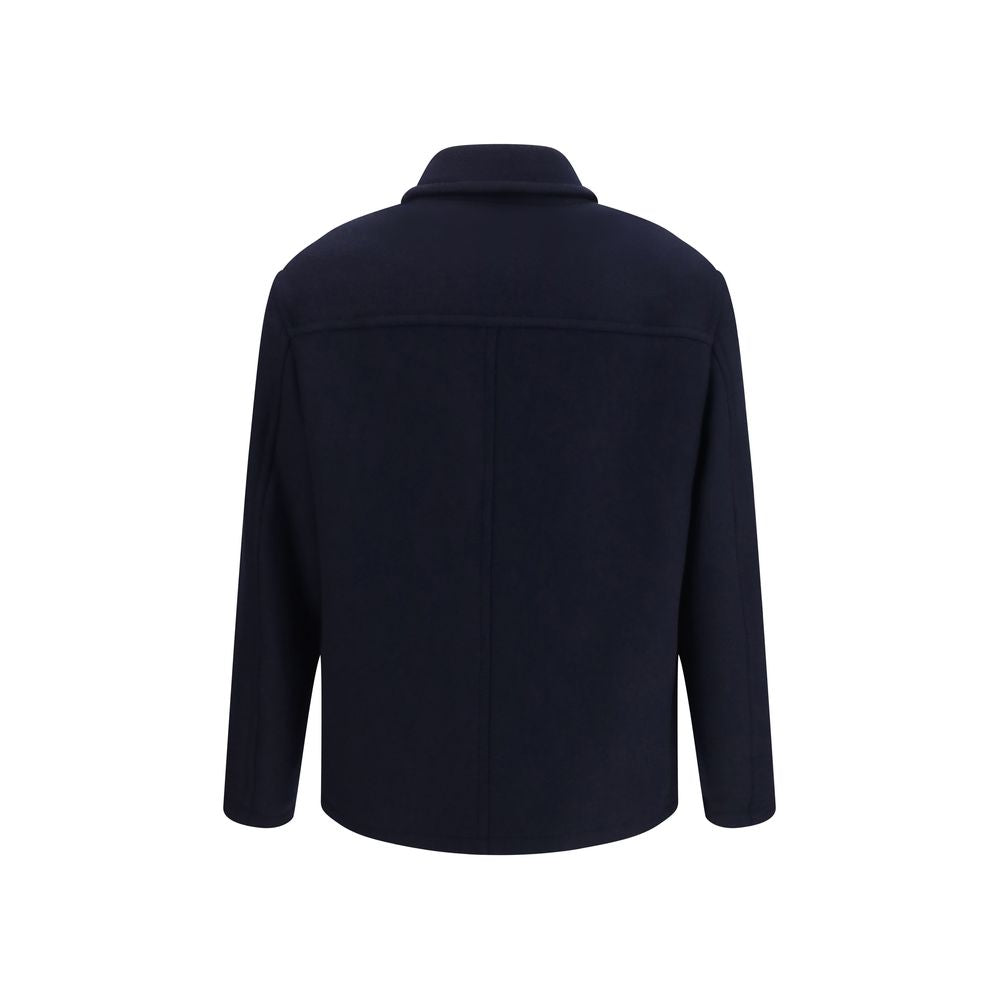 Overcoat by Brooksfield for men in polyamide polyester & wool blue presents a luxurious silhouette, showcasing a luxurious shirt-collar neckline and sophisticated pockets & insulated for a premium, luxurious look.