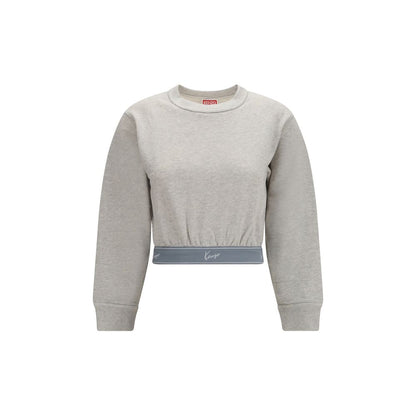 Sweatshirt by Kenzo for women in cotton gray features an exquisite silhouette, showcasing long-sleeve and crew neckline details for a exquisite look.
