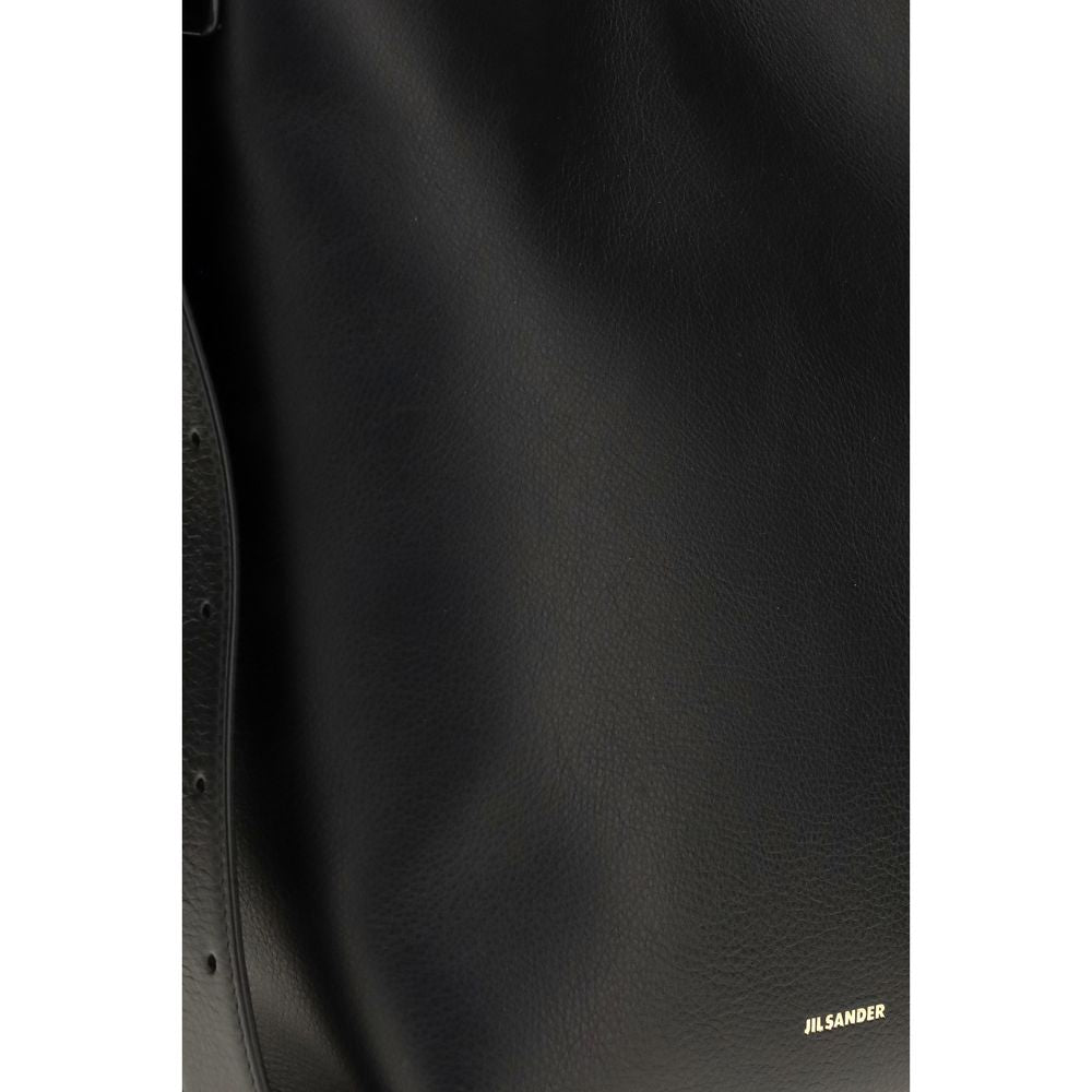 Tote Handbag by Jil Sander for women in bos taurus calf leather black features an refined silhouette, showcasing a secure , ample , and versatile for a sophisticated refined aesthetic.