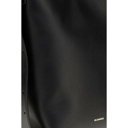 Tote Handbag by Jil Sander for women in bos taurus calf leather black features an refined silhouette, showcasing a secure , ample , and versatile for a sophisticated refined aesthetic.