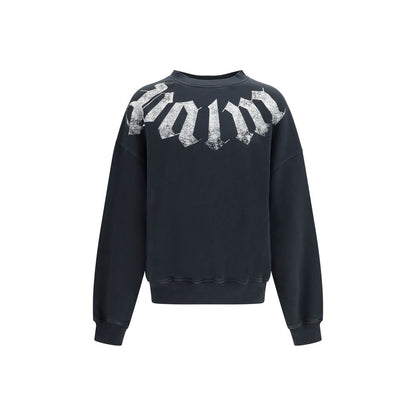 Sweatshirt by Palm Angels for men in cotton black presents a smart casual silhouette, featuring a smart casual crew neckline and long-sleeve for a sophisticated look.