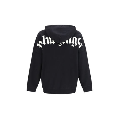 Sweatshirt Hoodie by Palm Angels for men in cotton black & print features an dramatic silhouette, showcasing a sophisticated hooded neckline and dramatic for a refined, modern aesthetic.
