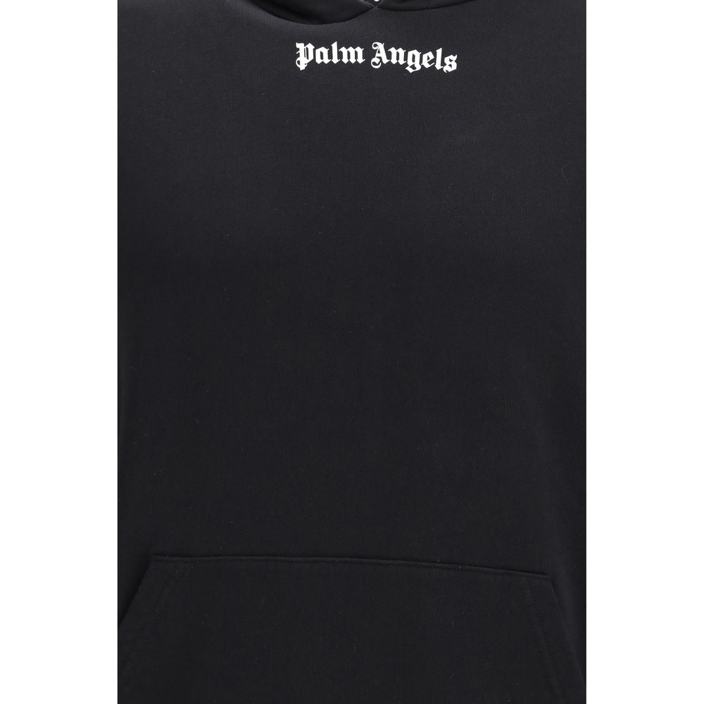 Sweatshirt Hoodie by Palm Angels for men in cotton black & print features a authentic silhouette, showcasing a sophisticated hooded neckline and authentic detail for a refined finish.