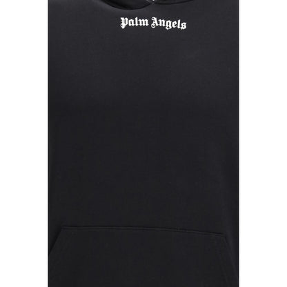 Sweatshirt Hoodie by Palm Angels for men in cotton black & print features a authentic silhouette, showcasing a sophisticated hooded neckline and authentic detail for a refined finish.