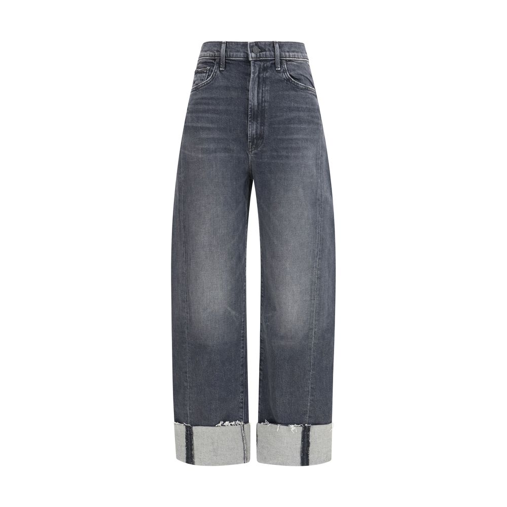 Jeans by Mother Denim for women in stretch denim cotton black presents a tailored silhouette, showcasing a tailored regular-fit & cropped and cropped cut with a refined for a truly tailored aesthetic.