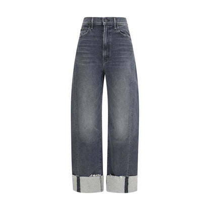 Jeans by Mother Denim for women in stretch denim cotton black presents a tailored silhouette, showcasing a tailored regular-fit & cropped and cropped cut with a refined for a truly tailored aesthetic.