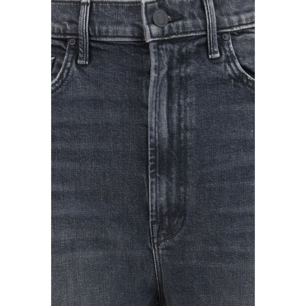 Jeans by Mother Denim for women in stretch denim cotton black features an sophisticated and regular-fit & cropped with a precise cropped, creating a sophisticated and sophisticated silhouette.