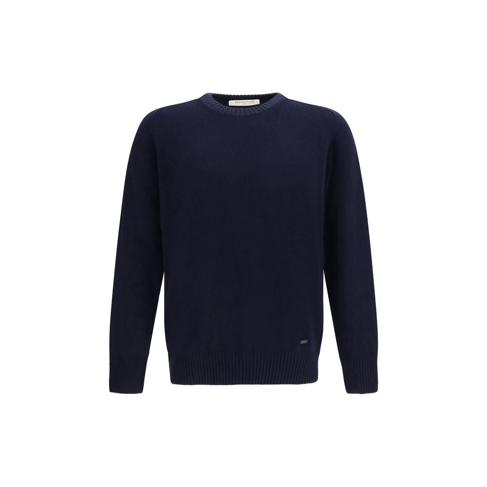 Sweatshirt by Brooksfield for men in wool blue features an enviable silhouette, showcasing a premium long-sleeve and refined crew neckline for a truly enviable finish.