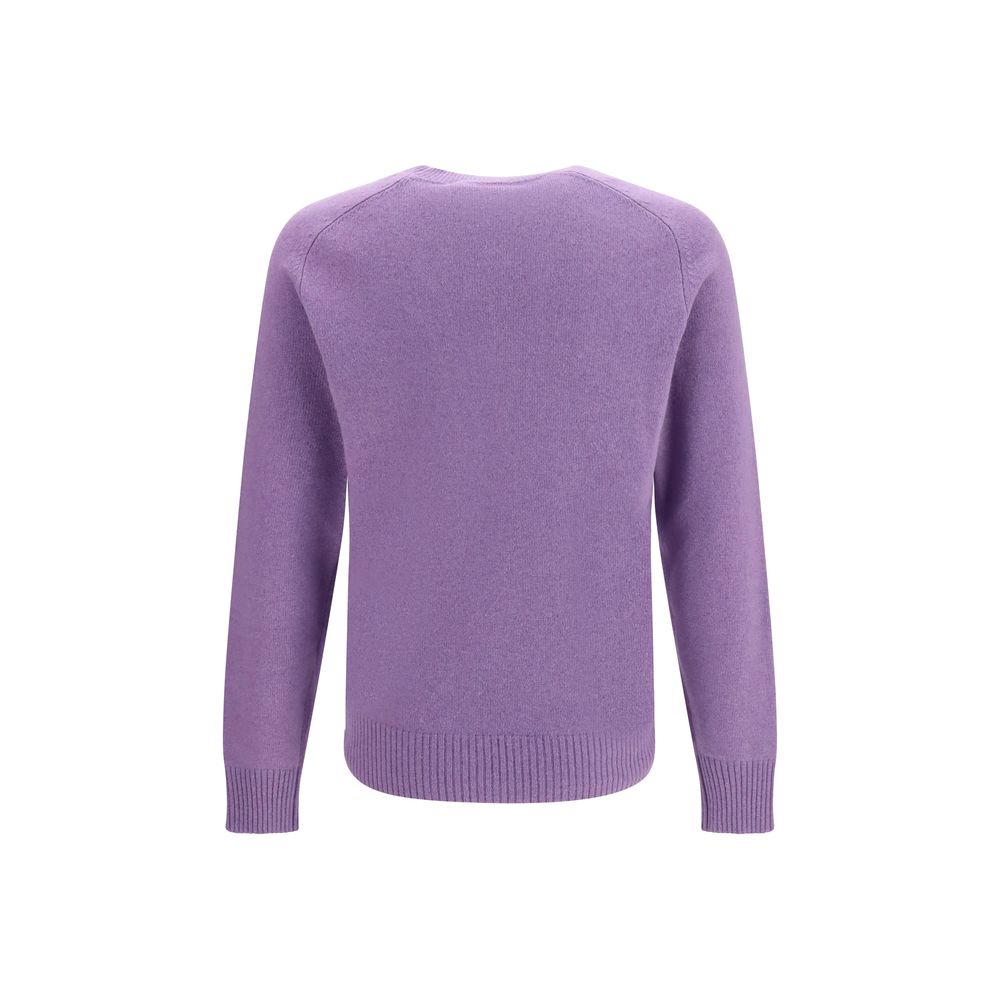 Sweater by Brooksfield for men in cashmere & capra leather purple showcases an masterful silhouette, artfully detailed with a masterful crew neckline and for a sophisticated, premium finish.