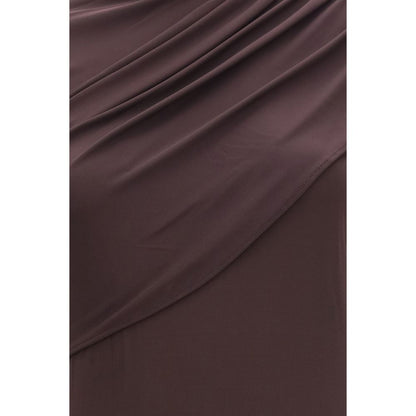 Dress by Courrèges for women in stretch viscose brown showcases a striking silhouette, elegantly detailed with a , refined , and a striking long for a striking finish.