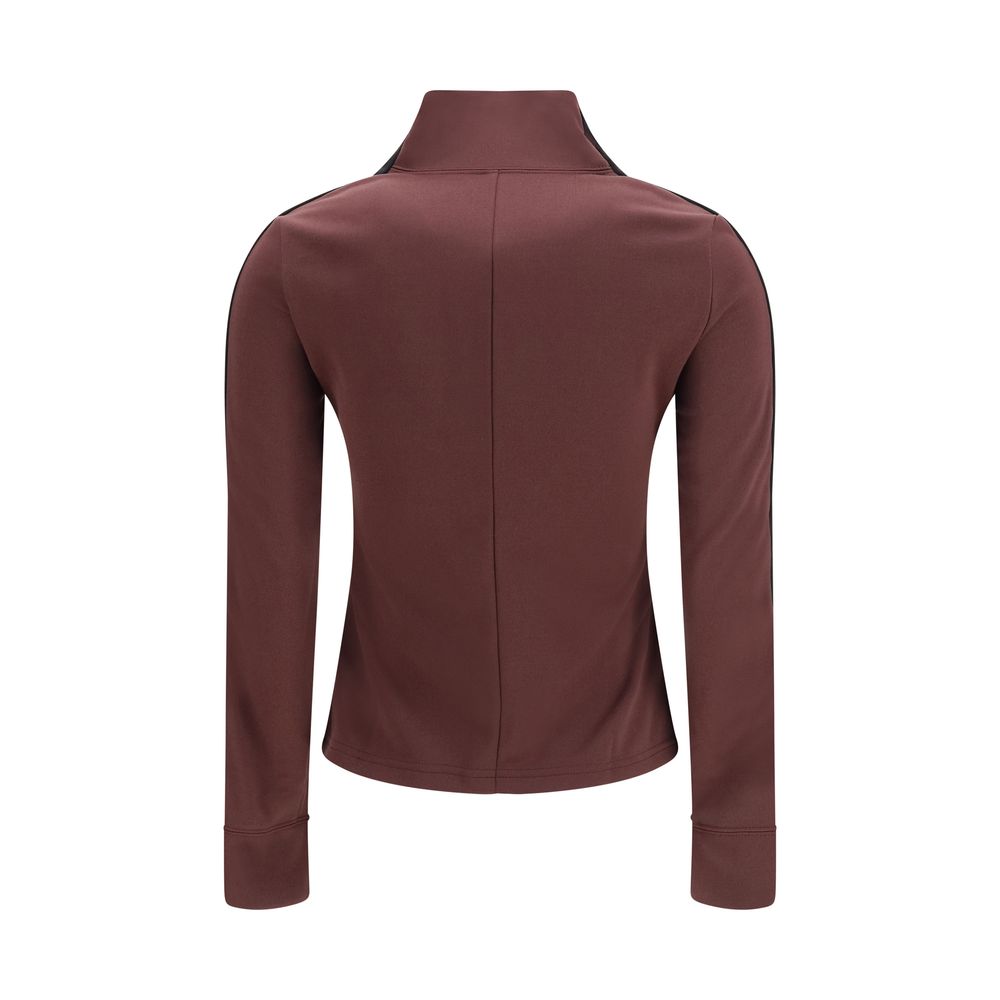 Activewear Sweatshirt by Courrèges for women in acetate & polyester bicolour & bordeaux showcases a athletic silhouette with sleeves, a athletic high-neck neckline, and high-performance for a athletic aesthetic.