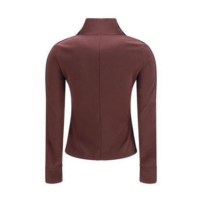 Activewear Sweatshirt by Courrèges for women in acetate & polyester bicolour & bordeaux showcases a athletic silhouette with sleeves, a athletic high-neck neckline, and high-performance for a athletic aesthetic.