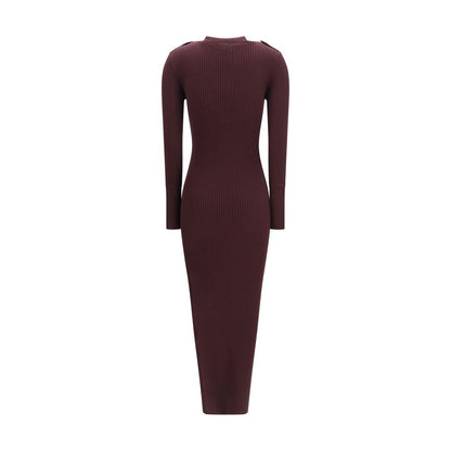 Dress by Courrèges for women in viscose polyester & acetate purple presents a sinuous silhouette, showcasing a sophisticated and detailed with a sinuous long for a refined finish.