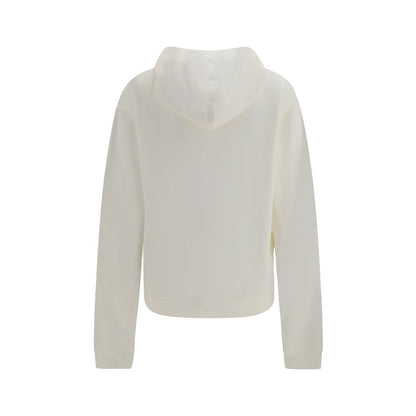 Sweatshirt Hoodie by Gucci for women in cashmere cotton & capra leather white & print features a authentic silhouette, showcasing a sophisticated hooded neckline and authentic detail for a refined finish.