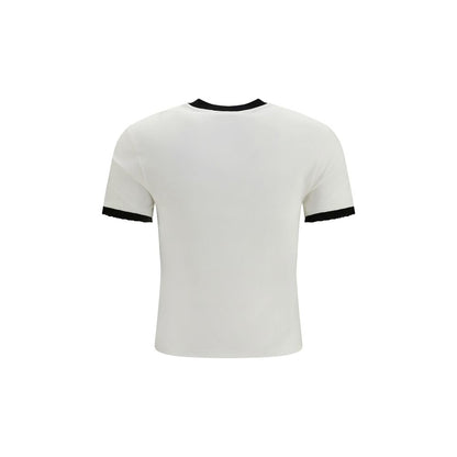 T-Shirt by Gucci for women in cotton white & print showcases a unassuming silhouette, artfully detailed with a refined crew neckline and unassuming for a sophisticated, contemporary look.