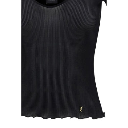 Blouse by Saint Laurent for women in silk black features an polished silhouette, showcasing a sophisticated and detail for a truly polished finish.