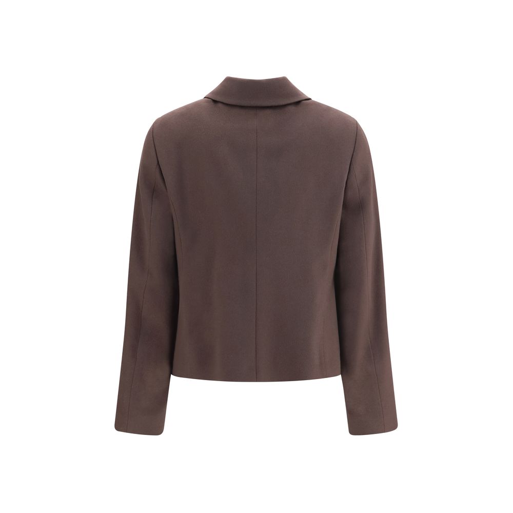 Overcoat by Lardini for women in virgin wool brown features an voluminous silhouette, showcasing distinct pockets and a voluminous for a truly voluminous aesthetic.