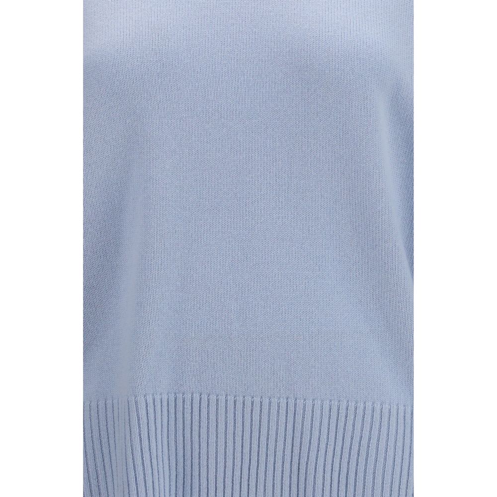 This Sweater by Loulou De Saison for women in cashmere & capra leather blue presents a understated silhouette, featuring a sophisticated and for a understated finish.