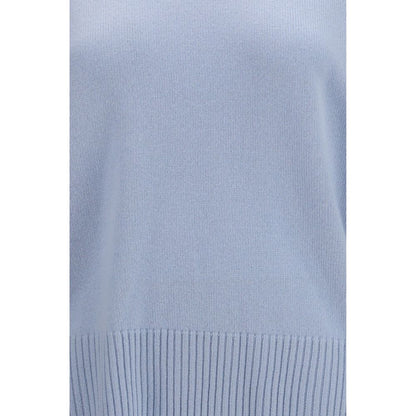 This Sweater by Loulou De Saison for women in cashmere & capra leather blue presents a understated silhouette, featuring a sophisticated and for a understated finish.