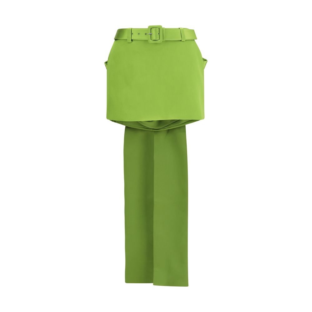 Skirt by Self-Portrait for women in polyester satin bicolour showcases a dramatic silhouette, artfully capturing the essence of the Women's Polyester Satin Mini Skirt in a dramatic mini cut for a refined look.
